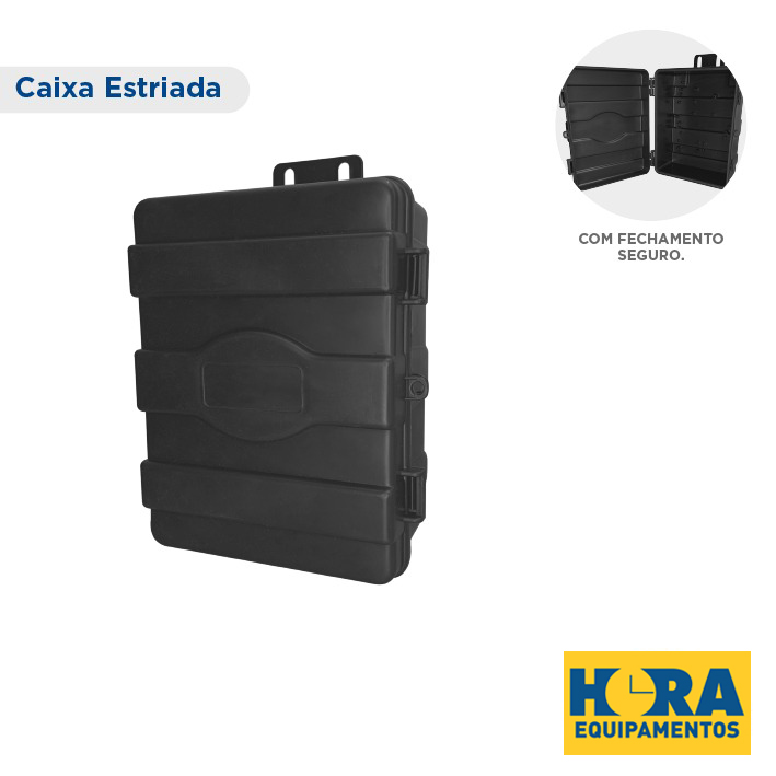 Caixa Hermética Preta Estriada